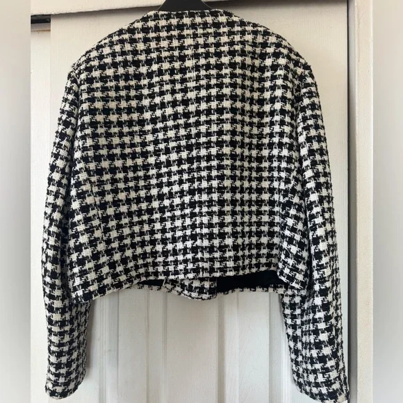 Mango Black and White Houndstooth Jacket - Picture 2 of 3